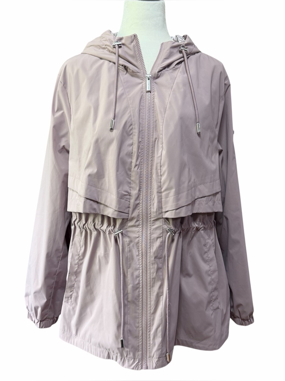 Draper James Taro Light Purple Hooded Rain Jacket US XXL